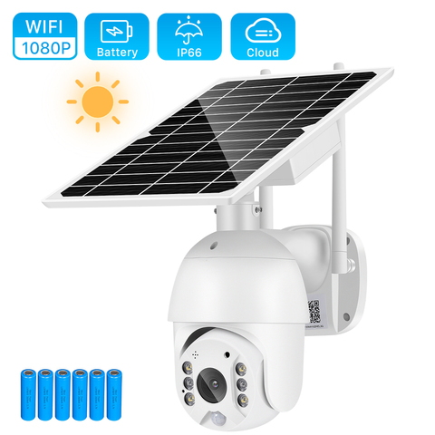 Wifi Camera 1080P 8W Solar Panel PTZ Camera Outdoor 2MP PIR Human Alarm CCTV Security Camera with 15000MAH Battery Long Standby ► Photo 1/6