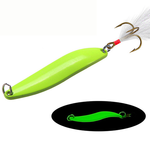 1pcs Crankbait Winter Luminous Fishing Lure Bass Metal Tackle  Sequins Spinner Spoon Hard Bait Artificial Wobbler For Pike Fish ► Photo 1/6