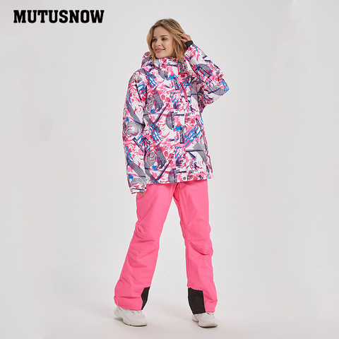 Mutusnow 2022 New Thicken Warm Ski Suit Men Women Winter FemaleBreat Windproof Waterproof Skiing Snowboarding Jacket Pants Suit ► Photo 1/6