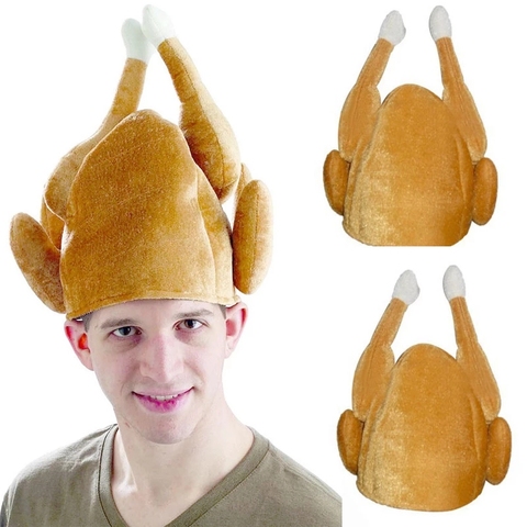 Turkey Thanksgiving Hat Novelty Cooked Chicken Bird Secret Santa Fancy Dress Funny Adults Hat Festival Costume Caps New Arrivals ► Photo 1/6