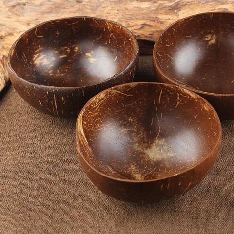 Craft Decor Tableware Coconut Shell Wood Bowl Candy Dishes Specialty Snack Fruit Salad Food Plates Creative Kitchen Bowl Dishes ► Photo 1/6