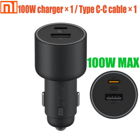 Original Xiaomi Car Charger Fast Charging Version 1A1C 100W USB-C 100W MAX fast charging/USB-A, USB-C dual-port output ► Photo 1/6