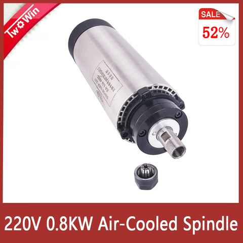 0.8kw Air cooled Spindle Motor 110V/220V Spindle 24000rpm 800W 65mm ER11 Air cooling CNC Spindle for CNC Router Machine ► Photo 1/6