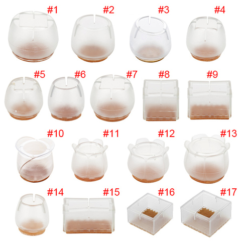 10pcs Silicone Rectangle Square Round Chair Leg Caps Feet Pads Furniture Table Covers Wood Floor Protectors   SDF-SHIP ► Photo 1/6