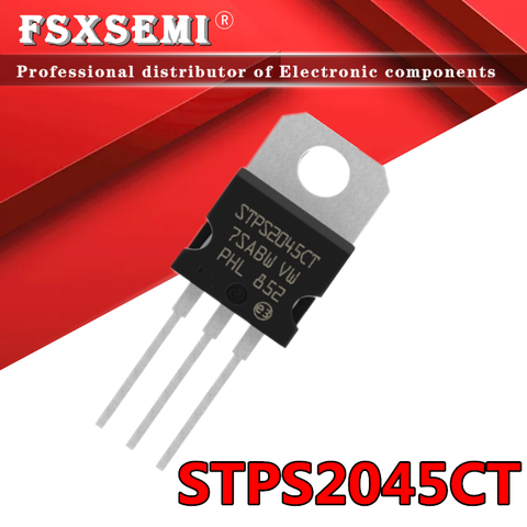 10pcs STPS2045CT TO-220 STPS2045C TO220 45V 20A STPS2045 POWER SCHOTTKY RECTIFIER ► Photo 1/3