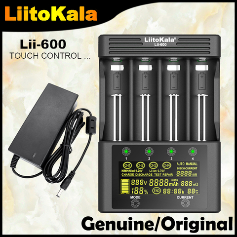 2022 LiitoKala Lii-600 LCD Battery Charger For Li-ion 3.7V and NiMH 1.2V battery Suitable for 18650 26650 21700 26700 AA AAA ► Photo 1/6