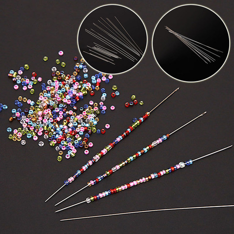10Pcs Superfine beaded needle 40mm/100mm Beading Needles Threading String Cord Jewelry Craft Making Tool ► Photo 1/6