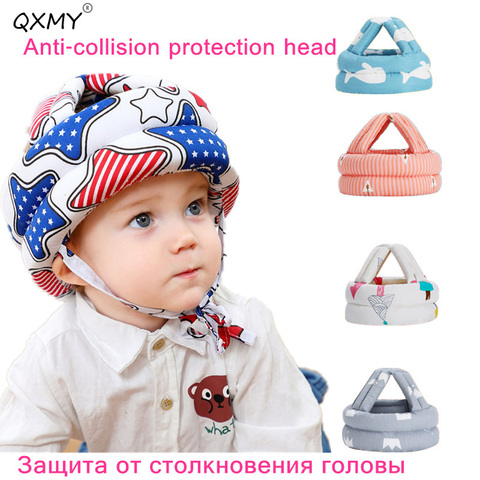 QXMY Baby  Safety Helmet Head Protection  Headgear Toddler Anti-fall Pad Children Learn To Walk Crash Cap ► Photo 1/6