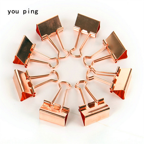 15mm 19mm 25mm 32mm 41mm 51mm Rose gold Clamp Paper  Binder Clips Bookmark Clips Memo Clip Student School Office Supplies ► Photo 1/6