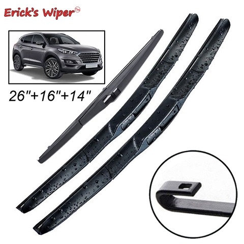 Erick's Wiper Front & Rear Wiper Blades Set For Hyundai Tucson TL 2016 2017 2022 Windshield Windscreen 26