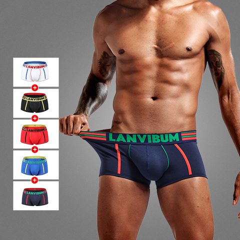 Men Breathable Boxers Soft Cotton Boxers Underwear Men Underpant U Convex Pouch  Men's Underwear Shorts Slips Cueca ► Photo 1/6