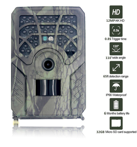 Outdoor Mini Sports Hunting Trail Trap Game Camera 12MP Full HD Night Vision Waterproof Wildlife Digital 0.8s Motion Activated ► Photo 1/6