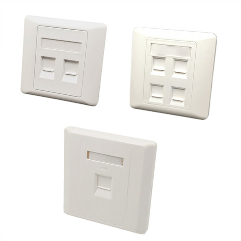 86 Type 1/2/4 Ports Computer Socket Panel Cable Interface Outlet RJ45 Network Module Wall Plate information Computer Faceplate ► Photo 1/6