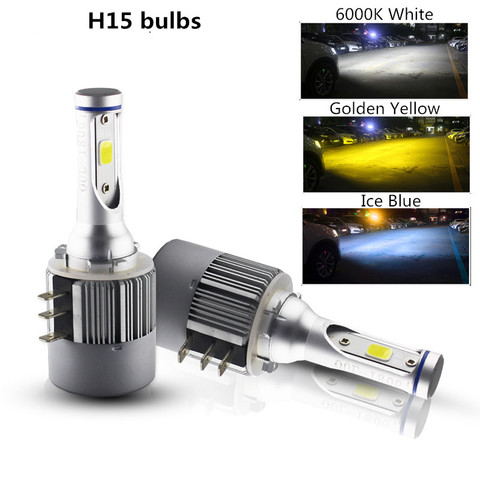 2PCS COB Chip 12V 24V H15 Led 8000lm 72w High Beam Headlight and Daytime running light Replacement 6000K 4300k For Audi A5 A6 Q7 ► Photo 1/6