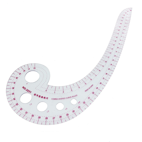 High Quality Sewing Tools Soft Plastic Comma Shaped Curve Ruler Styling Design Sewing Ruler French Clothing Cutting 30 X 11cm ► Photo 1/6
