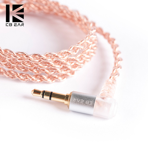 KB EAR 4 core copper cable with metal 2pin QDC 3.5mm Connector with mic Use For ZS10 PRO ZSN PRO AS16 ZSN AS10 ► Photo 1/6
