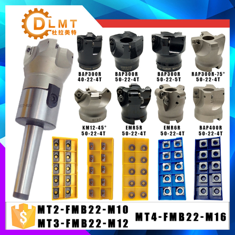 New MT2 FMB22 MT3 FMB22 MT4 FMB22 Shank BAP300R 400R  50mm Face Milling CNC Cutter + 10pcs APMT1604 1135 Inserts For Power Tool ► Photo 1/6