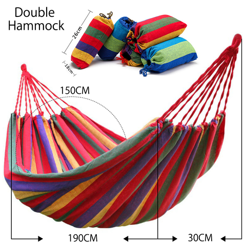 Double Wide Thick Canvas Hammock Portable Hammock Outdoor Single double anti-rollover swing outdoor indoor household hammock ► Photo 1/6