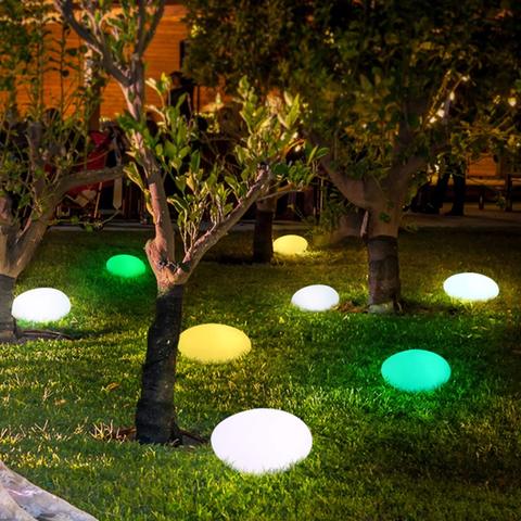Solar Garden Lights, Glow Cobble Stone Shape Outdoor Solar Light Waterproof Color Changing Landscape Lights with Remote Control ► Photo 1/6