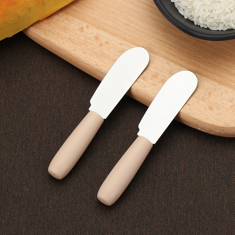 1/2PCS Mini Stainless Steel Spatula Scraper Knives Sandwich Cheese Slicer Spreader Butter Knife Kitchen Tool with Plastic Handle ► Photo 1/6