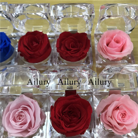 D-3.5cm,wholesale,5-year warranty flowers bloom eternal rose ring box Valentine's Day gift,dry flower ► Photo 1/6