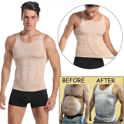 New Men Gynecomastia Compression Shirt Waist Trainer Slimming Underwear  Body Shaper Belly Control Slim Undershirt Posture Fitness 