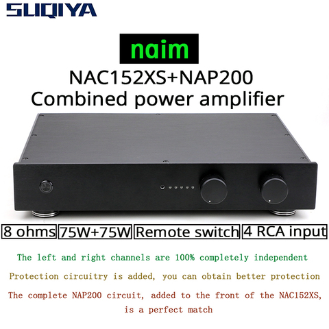 SUQIYA-New based on NAIM NAC152 preamp & NAP200 combined amplifier 75W+75W 8 Ohm 4 Way RCA input with remote control version ► Photo 1/6
