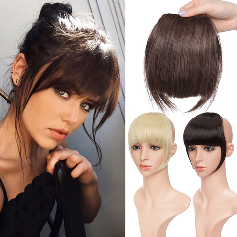 SNOILITE Clip In Bangs Hair Extensions Black Brown Blonde Fake Fringe  hairpiece 18colors Synthetic blunt bangs for women - Price history & Review  | AliExpress Seller - Fashion-feel store 