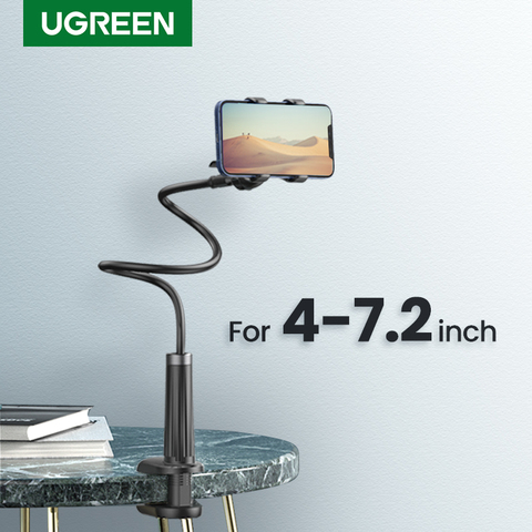 Ugreen Phone Holder Arm Lazy Mobile Phone Goosneck Stand Holder for iPhone 8/X Flexible Bed Desk Table Clip Bracket for Phone ► Photo 1/6