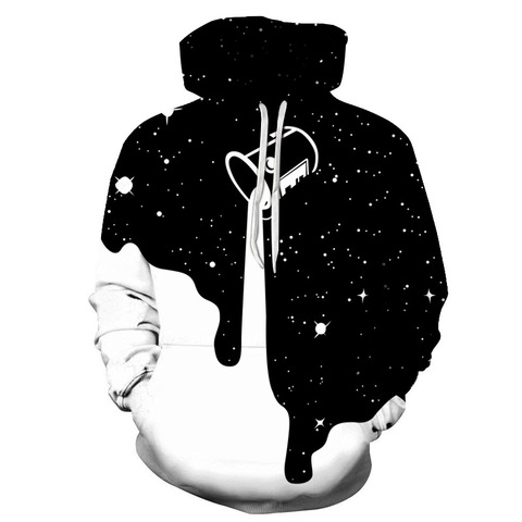 New Pouring milk star 3D paint bucket black and white mixed color hoodie men women long sleeve hoodie sweatshirt pullover Jacket ► Photo 1/6