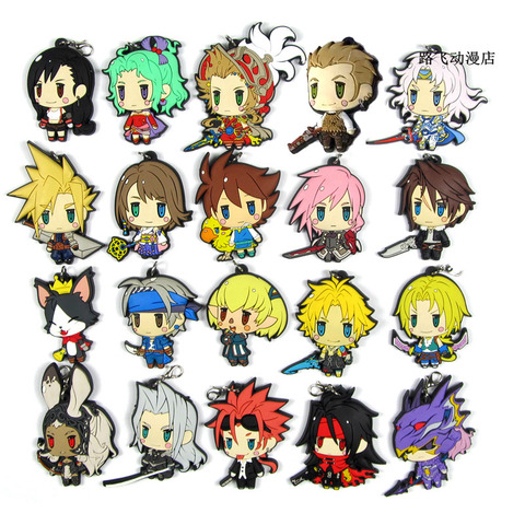 2022 New Arrival Final Fantasy Original Japanese anime figure rubber mobile phone charms keychain strap ► Photo 1/6