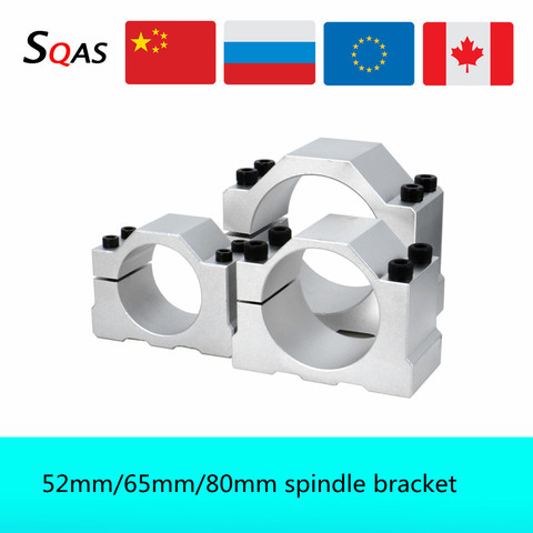 CNC spindle bracket  diameter 52mm  65mm 80mm Aluminum alloy spindle clamp with 4 pcs Mounting screws for CNC part ► Photo 1/5