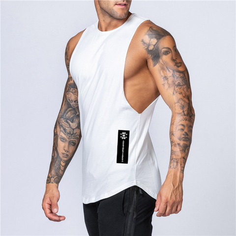 Cotton Workout Gym Tank Top Mens Muscle Sleeveless Sportswear Shirt Stringer Fashion Clothing Bodybuilding Singlets Fitness Vest ► Photo 1/6