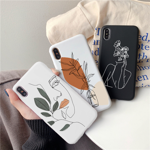Abstract Art Line Fundas For iPhone 11 Case Soft TPU Cover For iPhone 12 11 12mini Pro XS Max XR X 6 6S 7 8 Plus 5 SE 2022 Cases ► Photo 1/6