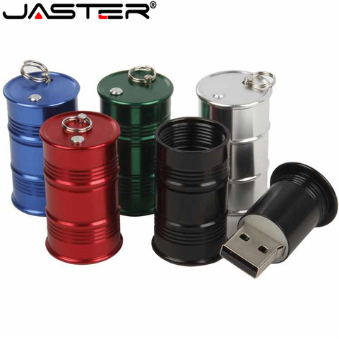 JASTER Metal Oil Drum Red USB Flash Drive 4GB 8GB 16GB 32GB 64GB Real Capacity Flash Disk 2.0 Gift Wholesale Pen Drive ► Photo 1/6