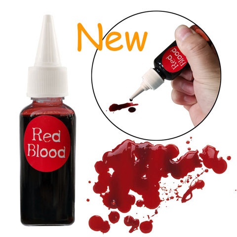 2022 New 30ml Fake Blood for Bloody Nose Eyes Ears Vampire Zombie Makeup Props Halloween Party Horror Bady Paint Cos Decoration ► Photo 1/6