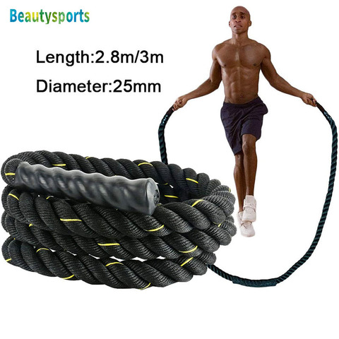 3m* 25mm Heavy Jump Rope Crossfit Weighted Battle Skipping Ropes Power Improve Strenght Training Fitness Home Gym Equipment ► Photo 1/6