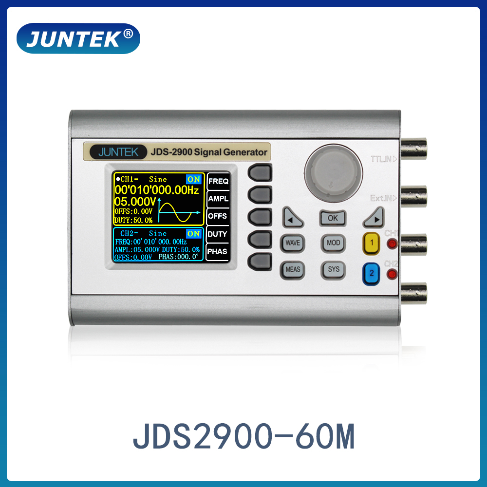 Generatore Di Segnale JDS2900-60M 2 Canali DDS - Per Forme D'onda Arbitrarie, Sinusoidi, Quadre, Impulsi - Interfaccia Intuitiva, Alimentazione Europea