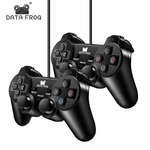 DATA FROG Wired Game Controller Gaming Joypad Joystick USB Gamepad For PC Laptop Vibration Gamepads For Window 7&10 ► Photo 1/6