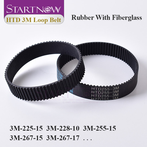 Startnow HTD 3M Series Closed Loop Timing Belt Transmission Belts 3M-225-10 Perimeter 255mm 384 Customized Width 8 9 10 15 17mm ► Photo 1/6