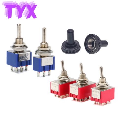 5Pcs Toggle Switch Toggle Rocker Switch MTS-102-103-202-403-223 Toggle Switch Instantaneous Self-reset Self-locking 120VAC 6A ► Photo 1/6