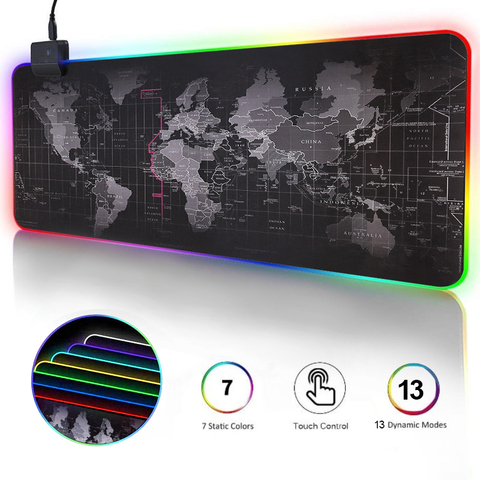 Gaming Mouse Pad RGB Computer Mouse Pad  Large Gaming Mousepad XXL Mouse Pads LED Gamer Mause Carpet 900x400 Desk Mat For CS LOL ► Photo 1/6