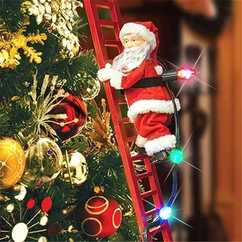 Electric Santa Claus Climb Ladder Christmas Hanging Decoration Christmas Tree Ornaments Party Kids Gifts ► Photo 1/6
