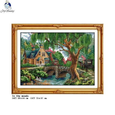 In the woods counted and stamped cross stitch kit 14ct11ct printed fabric embroidery set DIY needlework home decoration painting ► Photo 1/6
