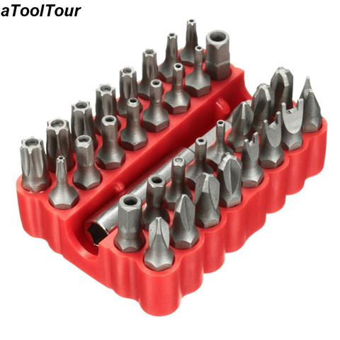 33pcs Set Screws Security Tamper Proof Spanner Star Hex Torx Wing Small Screwdriver Bits with 1/4