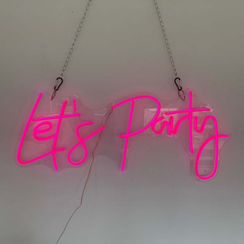 Hdjsign Pink Color Neon Sign For Rooms Bar Transpa Acrylic Flex Custom Lets Party Led Light Wall Decor History Review Aliexpress Er Hdjneonsign Alitools Io - Custom Led Light Wall Decor