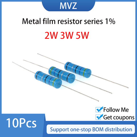 Metal film resistor series 1% 2W 3W 5W Watt 0.1R 0.12 0.15 0.18 R 0.2 0.22 0.24 0.27 0.3Ohm 0.33 0.36 0.39 0.43 0.47 0.5 Ohm ► Photo 1/6