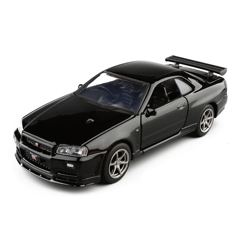 Details about   1/36 Nissan GTR R34 Skyline Sports Car Model Car Diecast Toy Vehicle Gift Kids 