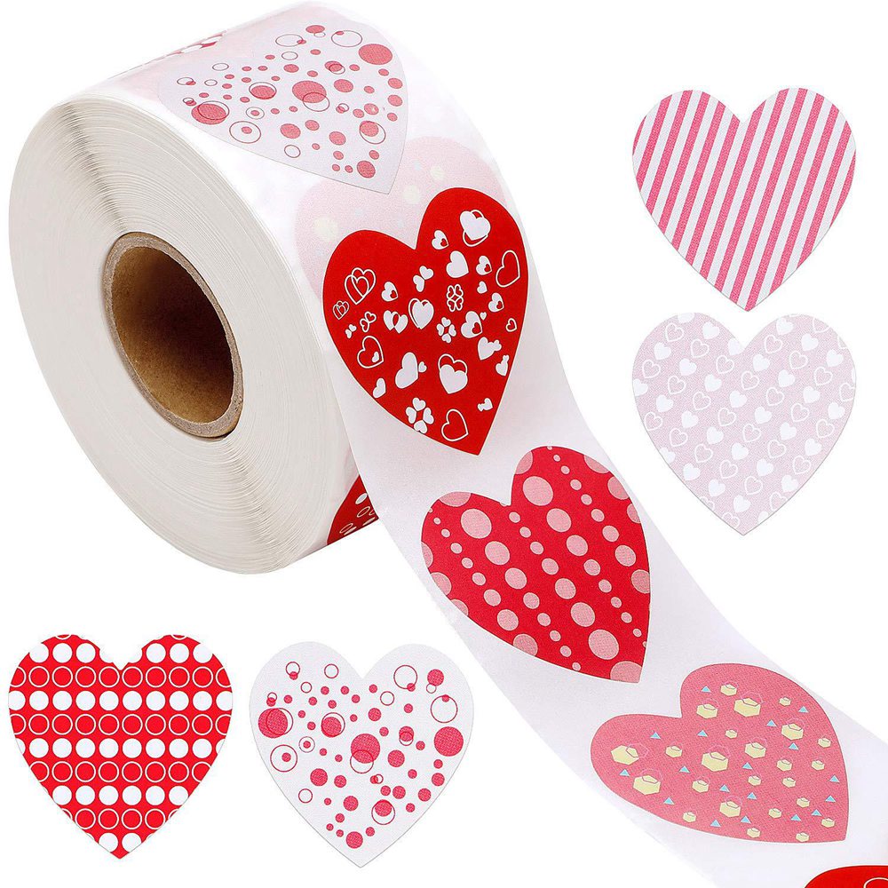 Love Heart Shape Decorative Labels Sealing Stickers Valentine's Day 