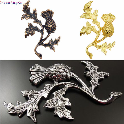 5PCS Alloy THISTLE Pendant Tree Leaves Top 3color Vintage Home Dec Furniture Jewelry Accessory 47*32MM Scotland Thistle Chair ► Photo 1/6